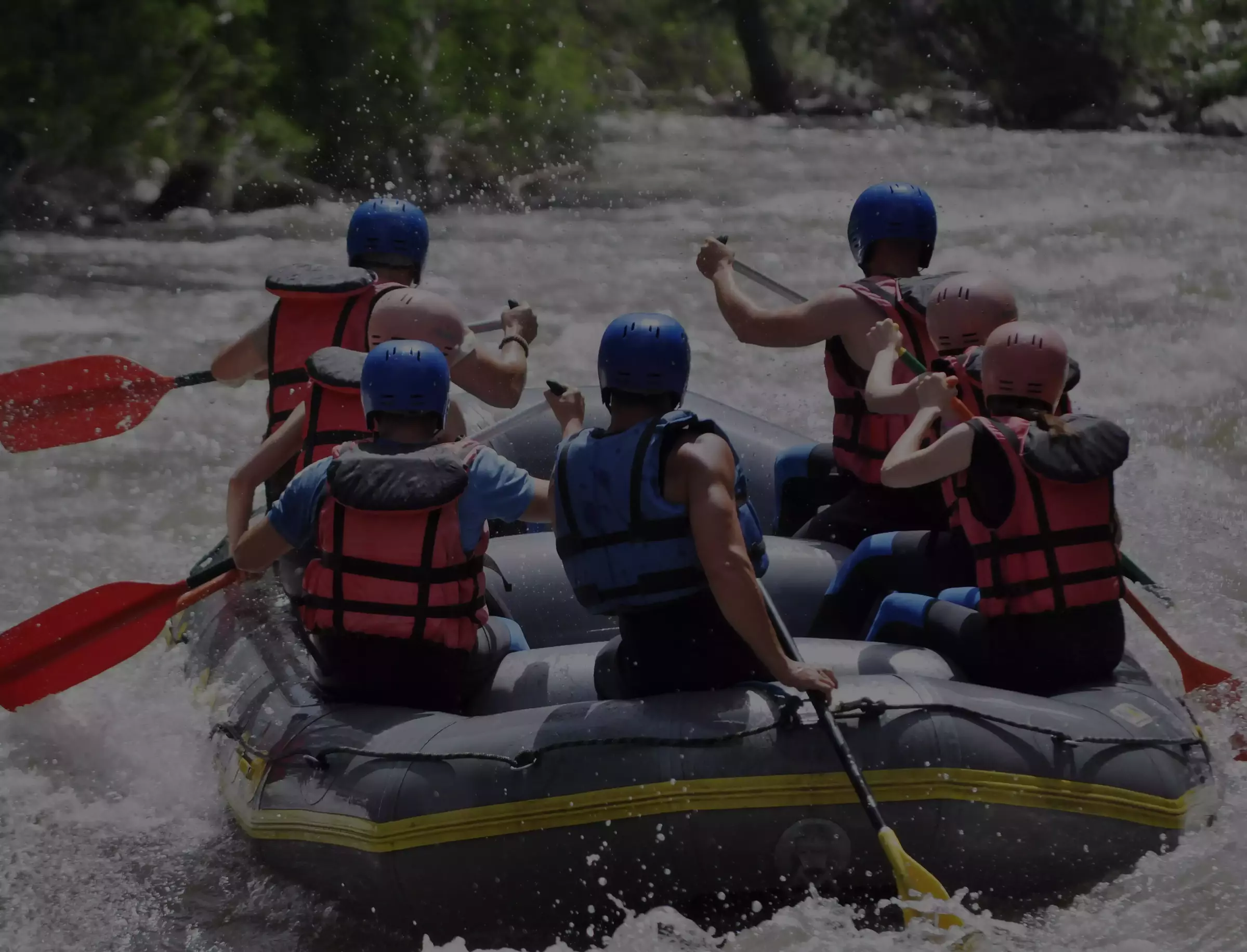 whitewater rafting down river
