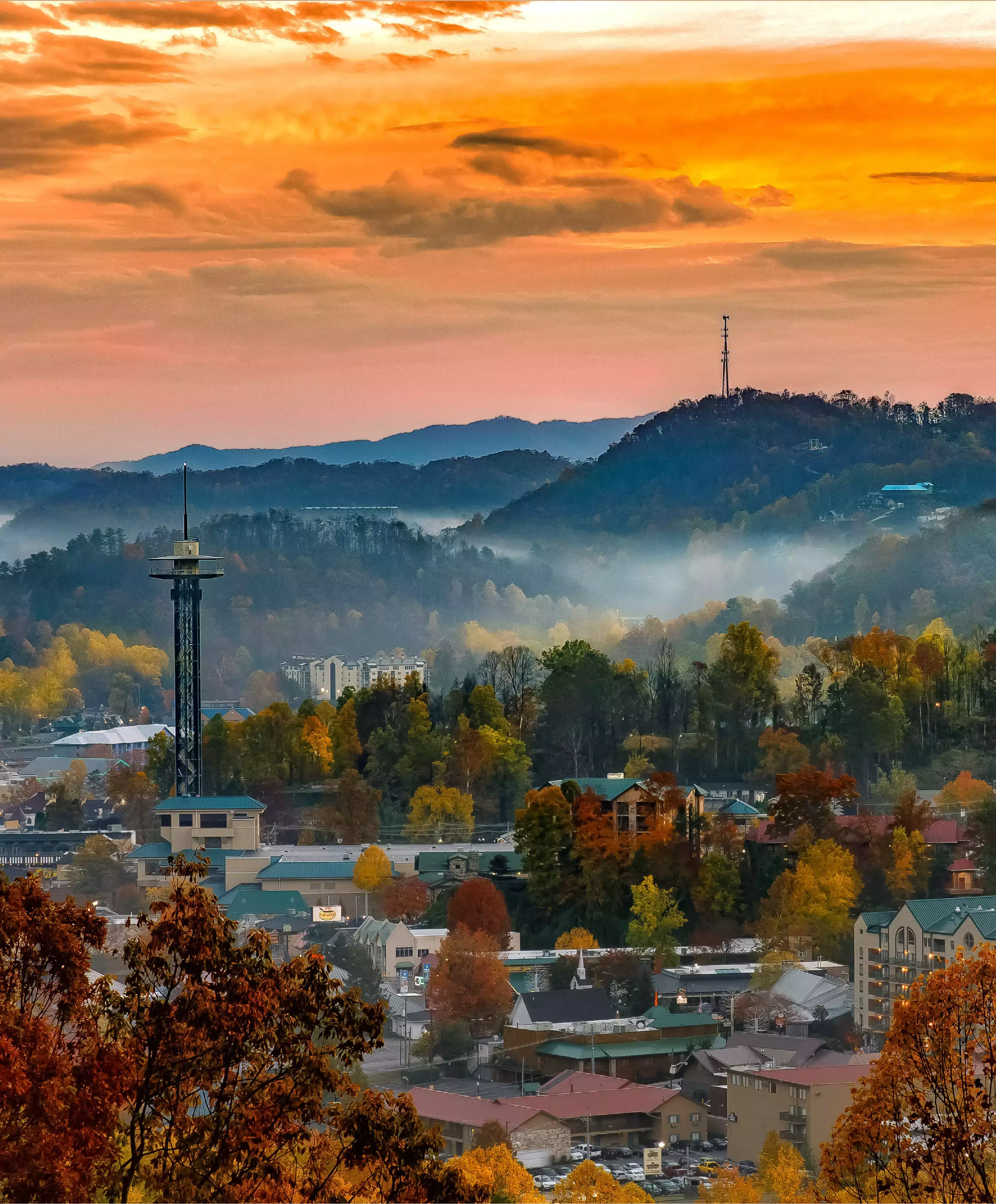 overview of downtown Gatlinburg