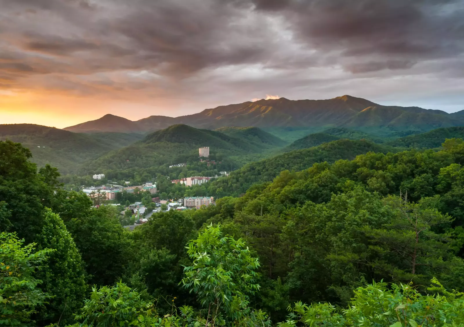 aerial view of Gatlinburg