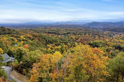 mountain view from a cabin in the Smoky Mountains 