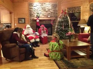 Mrs. Claus reading Twas the Night Before Christmas